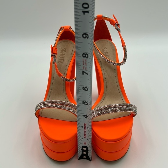 2082- Schutz Orange Platform Heels Size 7 B NWT - Picture 5 of 13